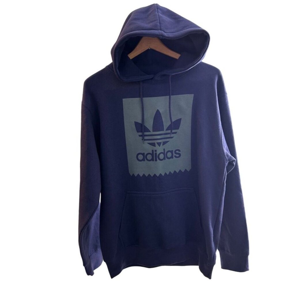 Adidas Originals Blackbird Trefoil Graphic Pullover Hoodie Blue Mens Small New